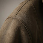 Faux Shearling-Lined Suede-Effect Aviator Jacket for Men