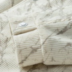 Fleece-Lined Sherpa-Collar Corduroy Bomber Jacket for Men