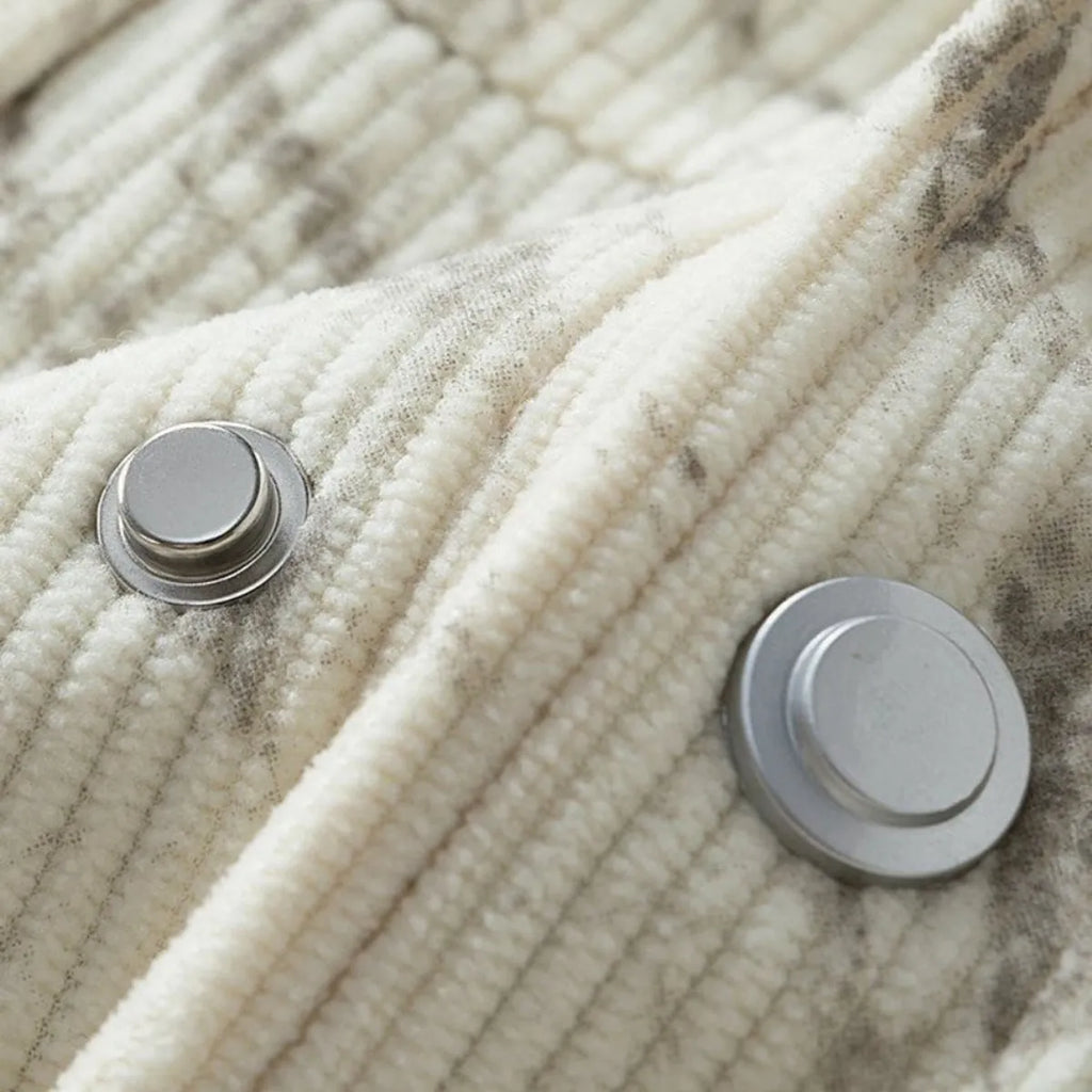 Fleece-Lined Sherpa-Collar Corduroy Bomber Jacket for Men