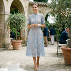 Flora | Women's Lace-Trim Wedding Guest Midi Dress