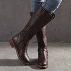 Griselda | Women's Faux Leather Knee-High Riding Boots
