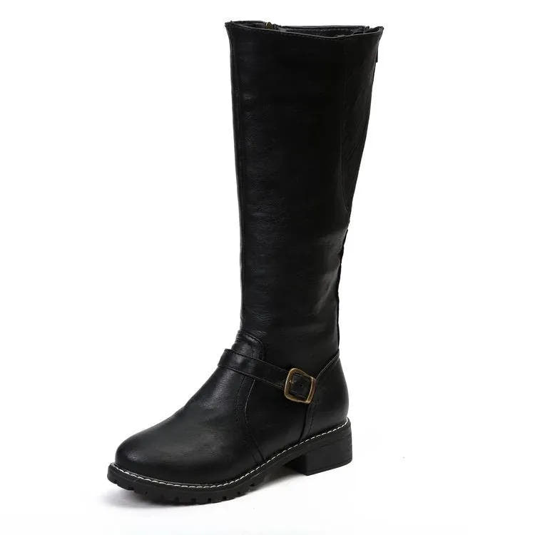 Griselda | Women's Faux Leather Knee-High Riding Boots