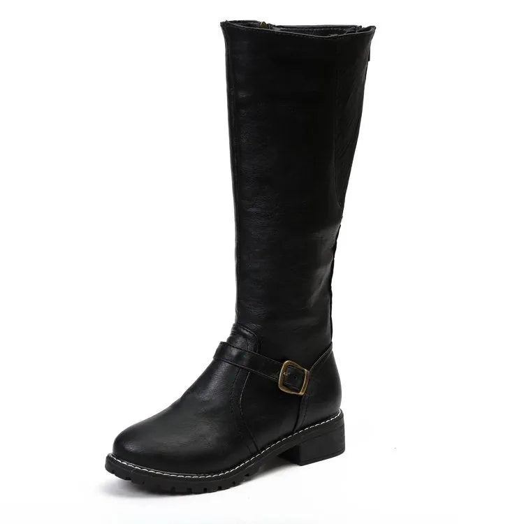 Griselda | Women's Faux Leather Knee-High Riding Boots