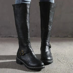 Griselda | Women's Faux Leather Knee-High Riding Boots