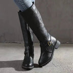 Griselda | Women's Faux Leather Knee-High Riding Boots