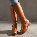 Griselda | Women's Faux Leather Knee-High Riding Boots