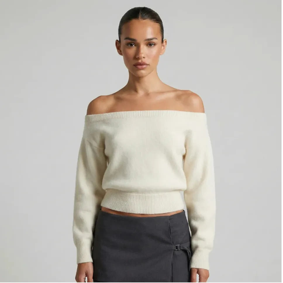 Hazel | Women's Relaxed Fit One-Shoulder Knit Jumper