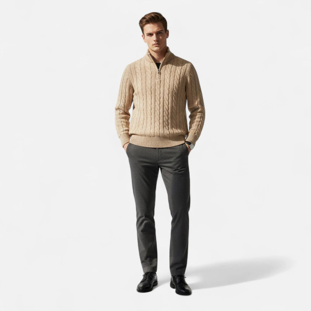 Heritage Half-Zip Knitted Sweater for Men