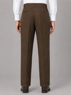 Herringbone Pleated Tailored Trousers for Men