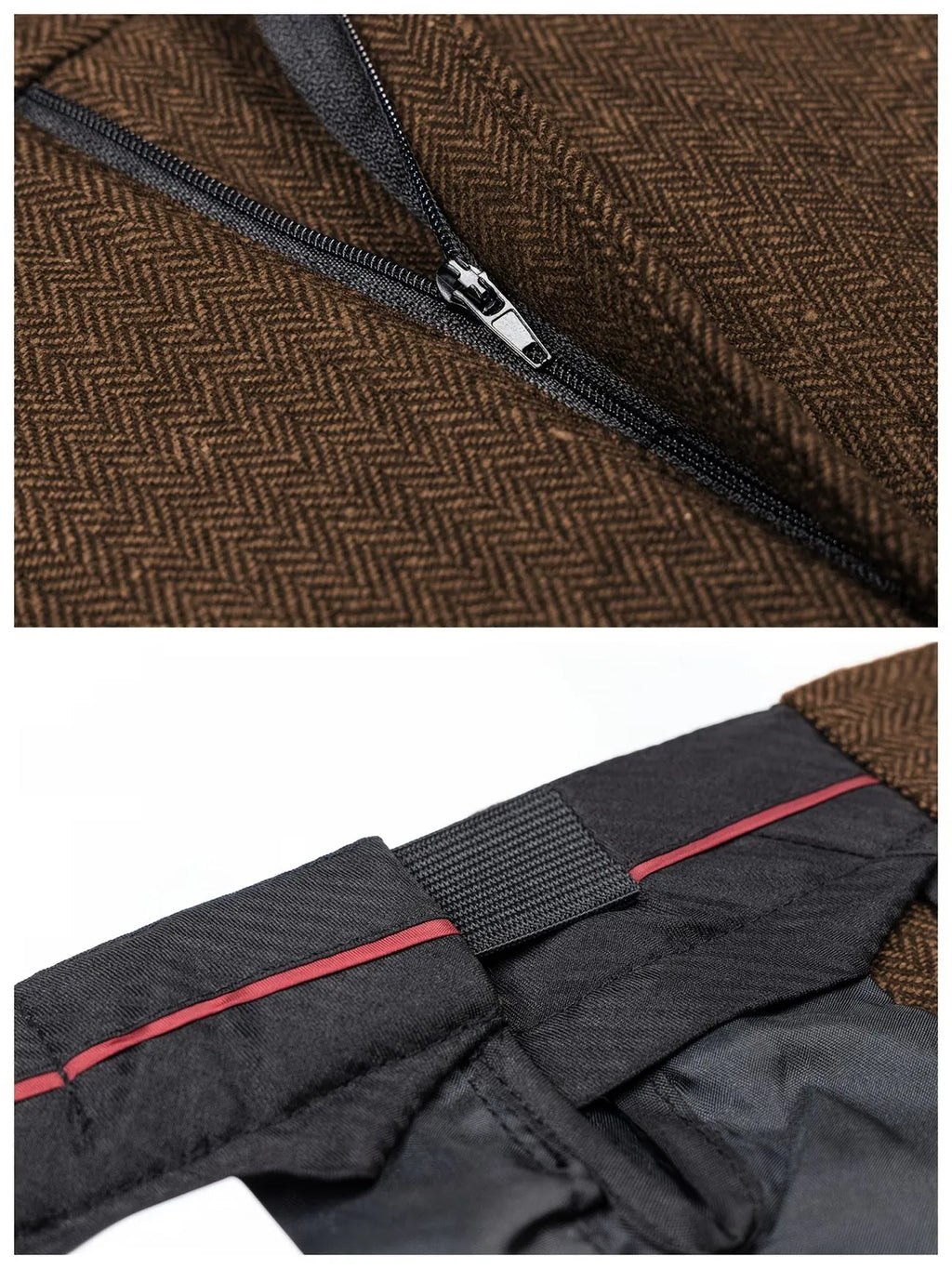 Herringbone Pleated Tailored Trousers for Men