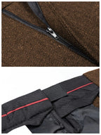 Herringbone Pleated Tailored Trousers for Men