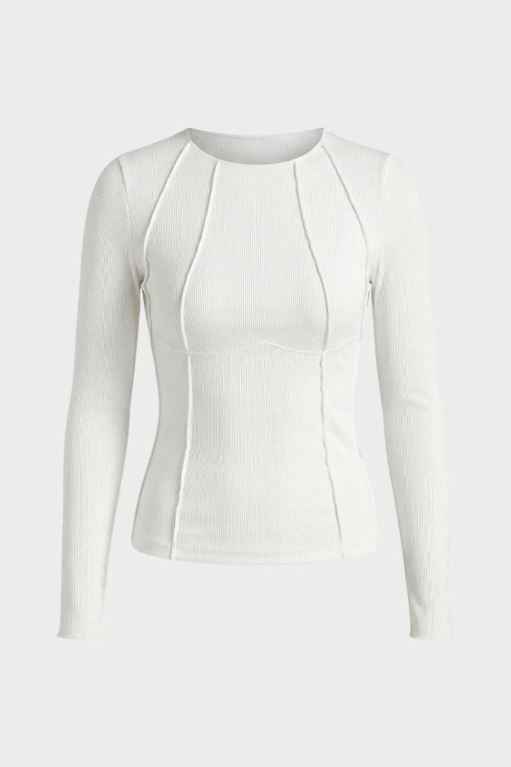 Hyacinth | Women's Ribbed Long Sleeve Round Neck Top