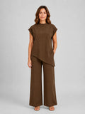 Ianthe | Women's Asymmetric Hem Cap Sleeve Top