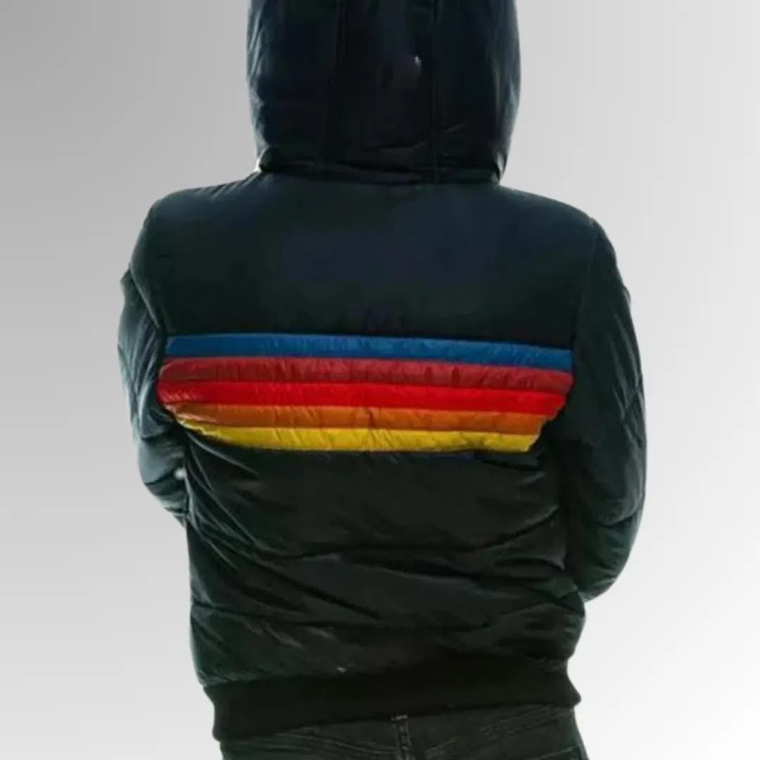 Jocelyn | Women's Striped Retro Puffer Jacket with Zip Pockets