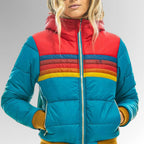 Jocelyn | Women's Striped Retro Puffer Jacket with Zip Pockets
