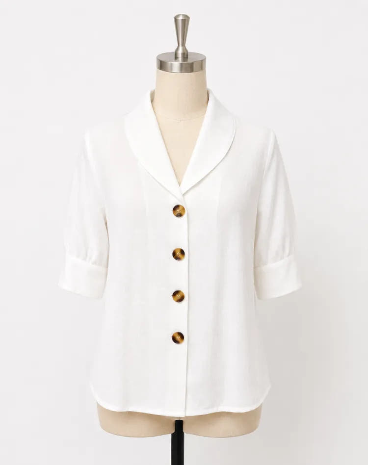 Johanna | Women's Relaxed V-Neck Button-Front Blouse