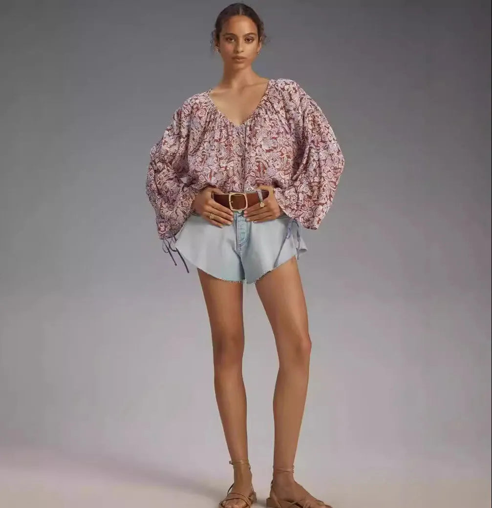Juno | Women's Oversized Bohemian Print Shirt
