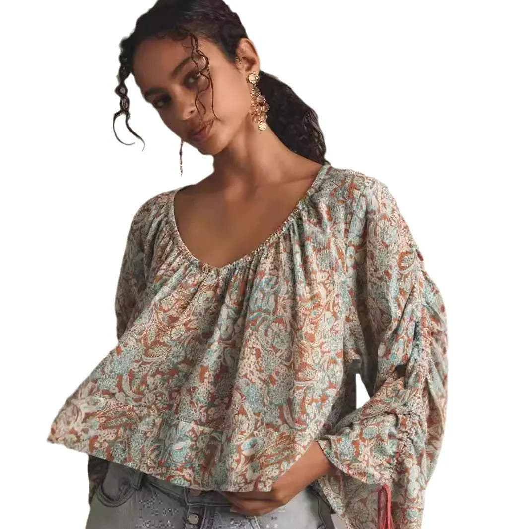 Juno | Women's Oversized Bohemian Print Shirt