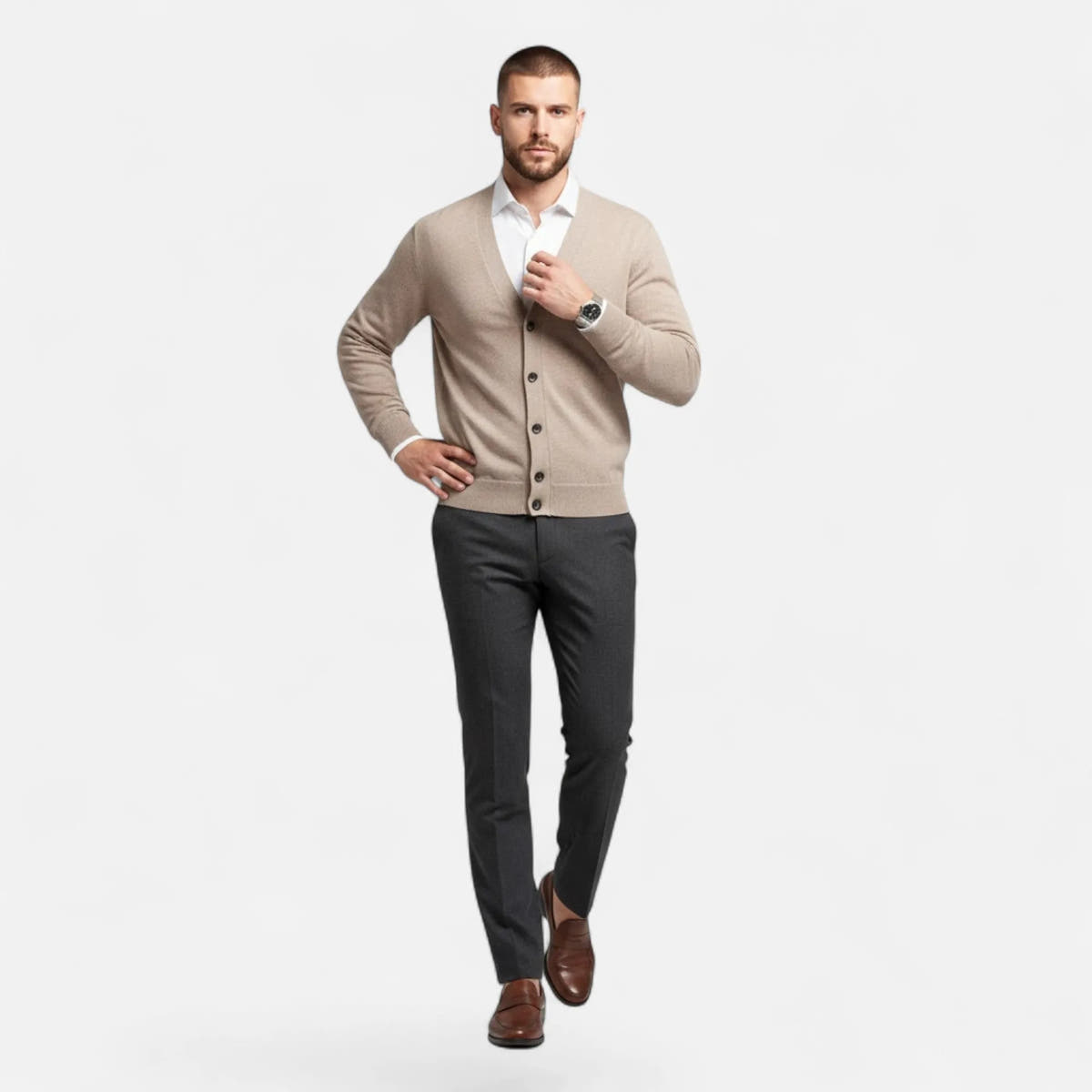 Lightweight Loose V-Neck Knit Cardigan for Men