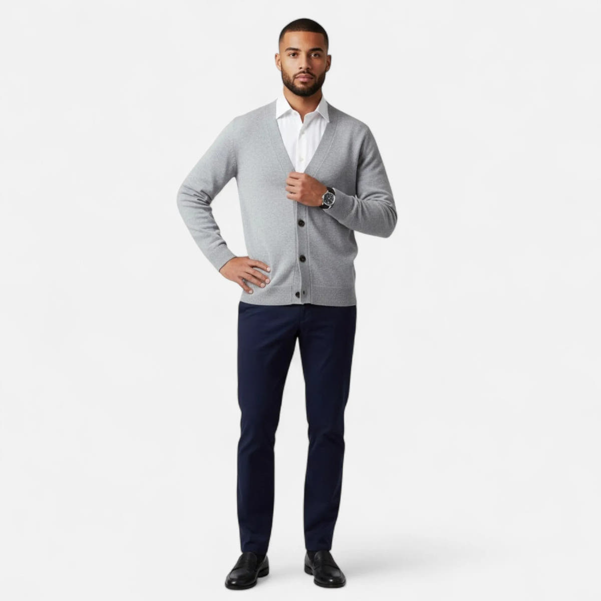 Lightweight Loose V-Neck Knit Cardigan for Men