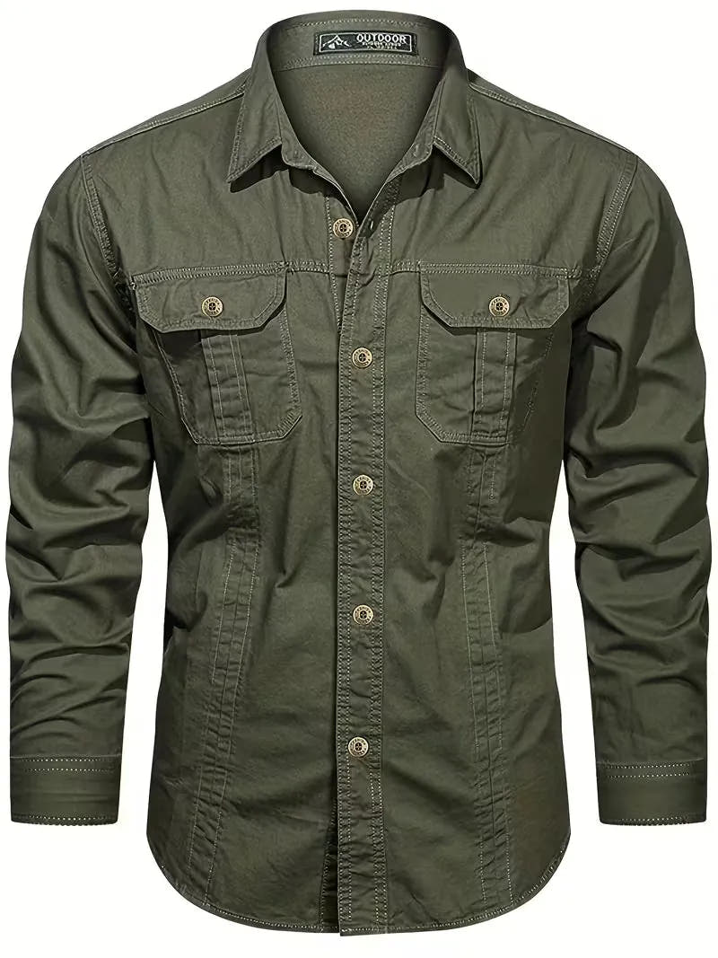 Lightweight Utility Cargo Shirt Relaxed Fit for Men