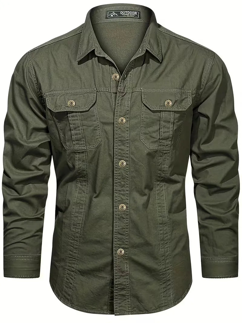 Lightweight Utility Cargo Shirt Relaxed Fit for Men