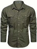 Lightweight Utility Cargo Shirt Relaxed Fit for Men