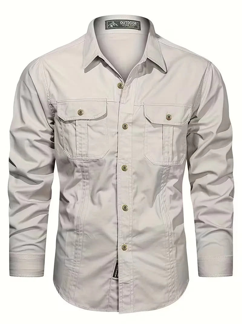 Lightweight Utility Cargo Shirt Relaxed Fit for Men