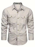 Lightweight Utility Cargo Shirt Relaxed Fit for Men