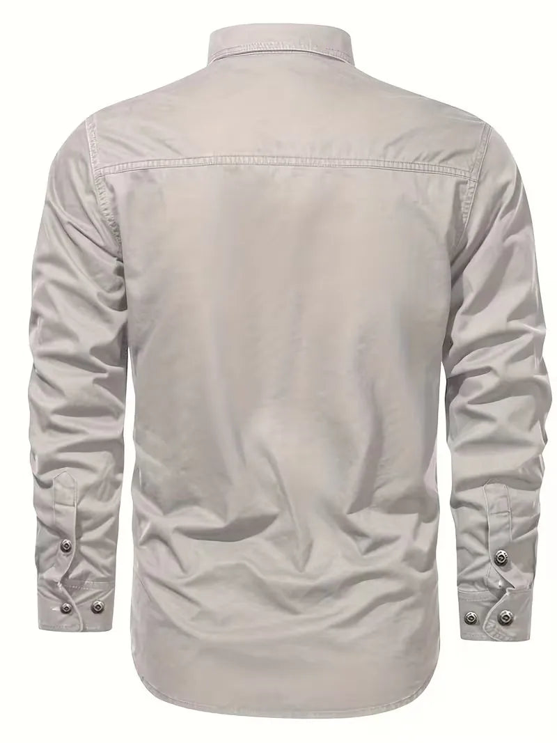 Lightweight Utility Cargo Shirt Relaxed Fit for Men