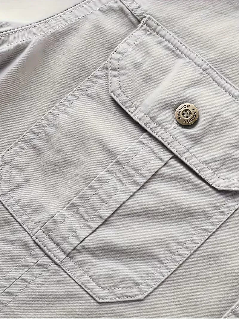 Lightweight Utility Cargo Shirt Relaxed Fit for Men
