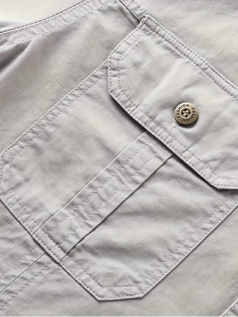 Lightweight Utility Cargo Shirt Relaxed Fit for Men
