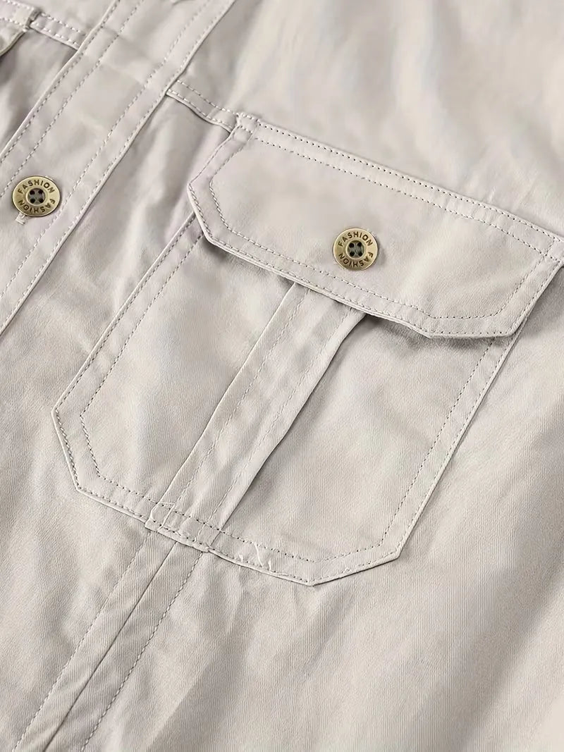 Lightweight Utility Cargo Shirt Relaxed Fit for Men