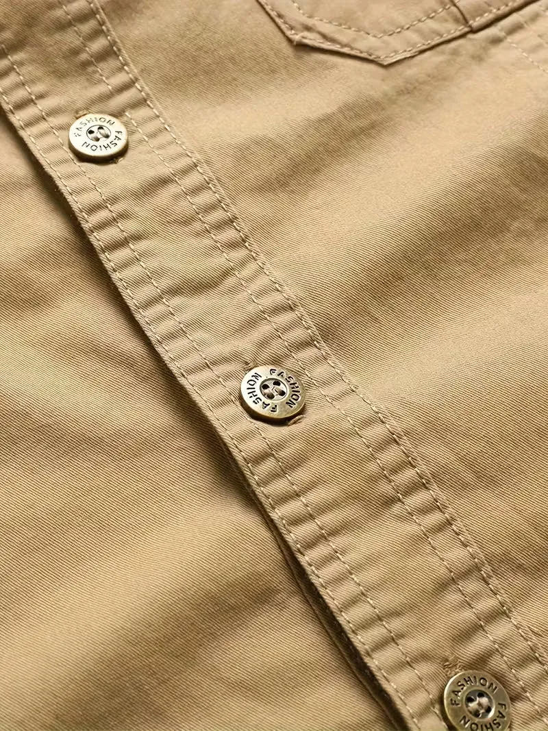 Lightweight Utility Cargo Shirt Relaxed Fit for Men