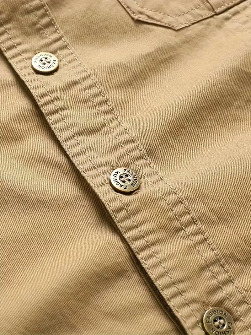 Lightweight Utility Cargo Shirt Relaxed Fit for Men