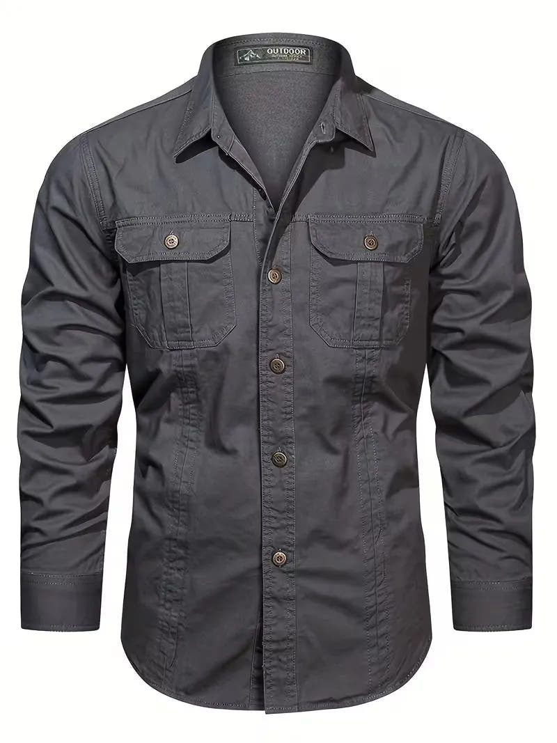 Lightweight Utility Cargo Shirt Relaxed Fit for Men