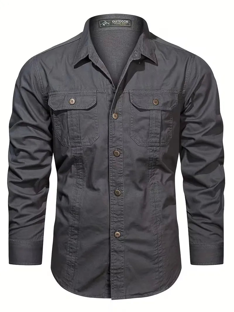 Lightweight Utility Cargo Shirt Relaxed Fit for Men