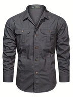 Lightweight Utility Cargo Shirt Relaxed Fit for Men