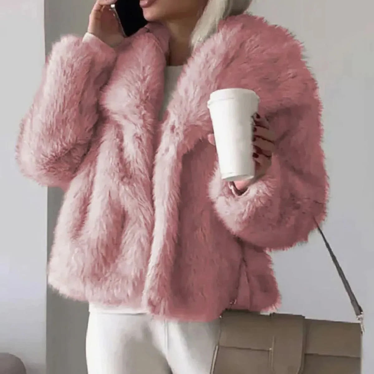 Mae | Women's Relaxed Open-Front Faux Fur Jacket