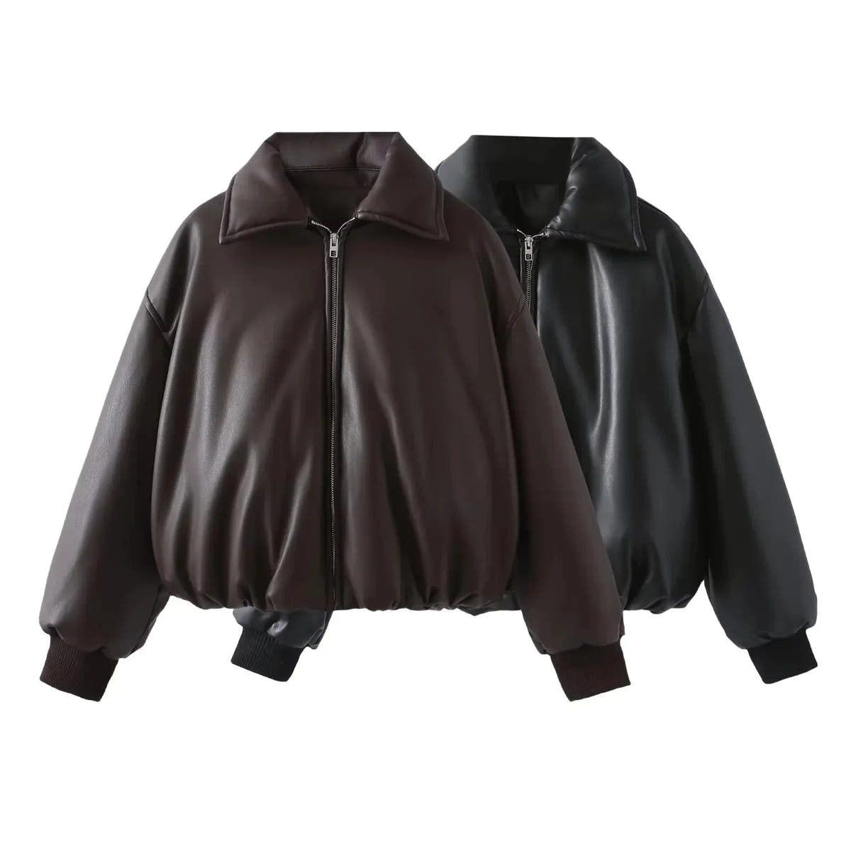 Melina | Women's Oversized Faux Leather Bomber Jacket