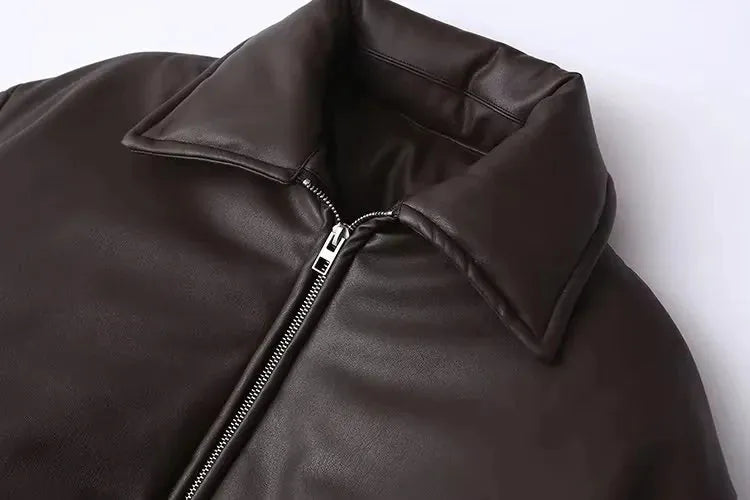 Melina | Women's Oversized Faux Leather Bomber Jacket