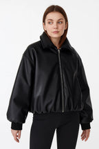 Melina | Women's Oversized Faux Leather Bomber Jacket