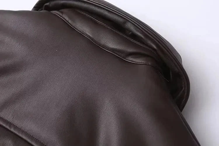 Melina | Women's Oversized Faux Leather Bomber Jacket