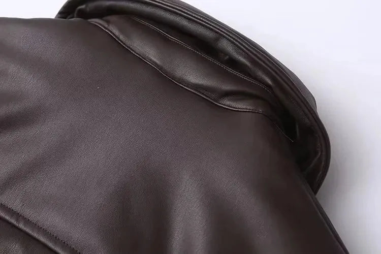 Melina | Women's Oversized Faux Leather Bomber Jacket