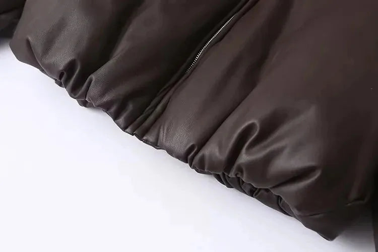 Melina | Women's Oversized Faux Leather Bomber Jacket