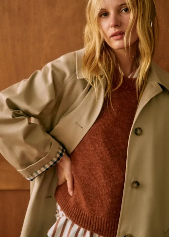 Mirabel | Women's Classic Trench Coat with Button Closure