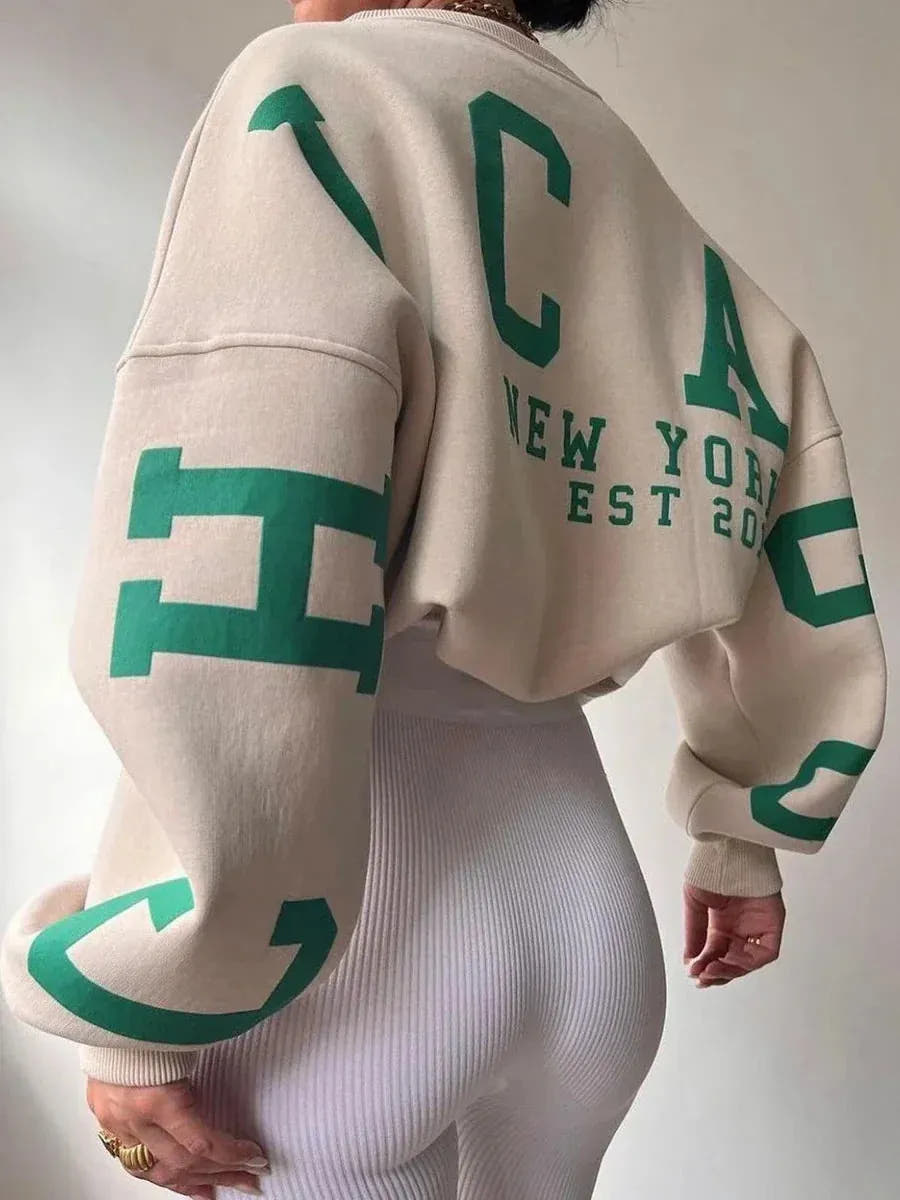 Odette | Women's Oversized Statement-Print Sweatshirt