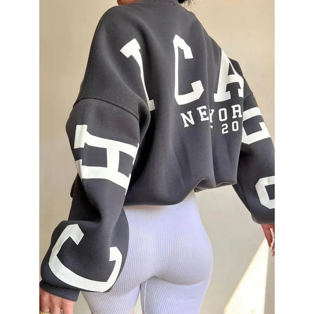 Odette | Women's Oversized Statement-Print Sweatshirt