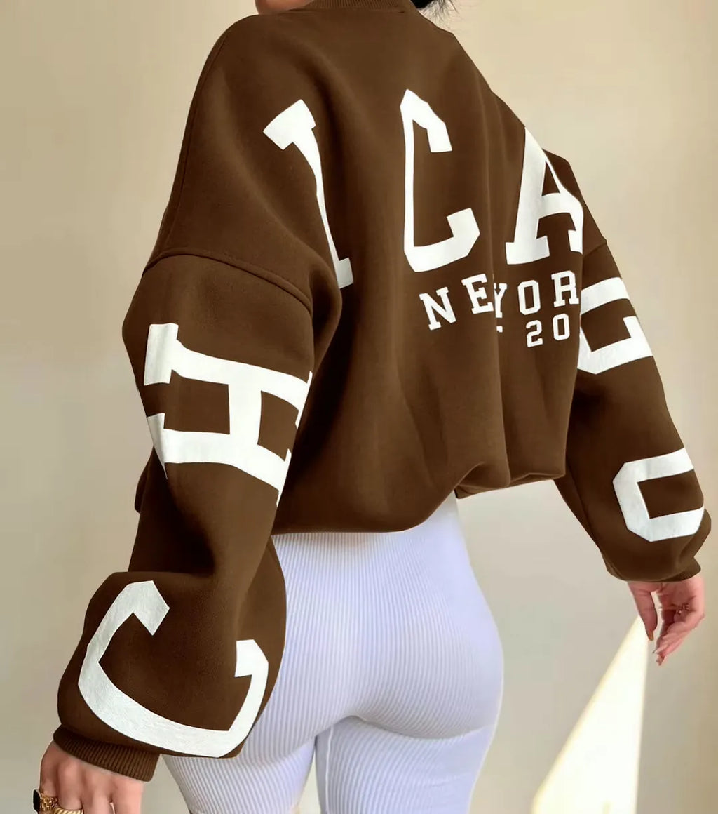 Odette | Women's Oversized Statement-Print Sweatshirt