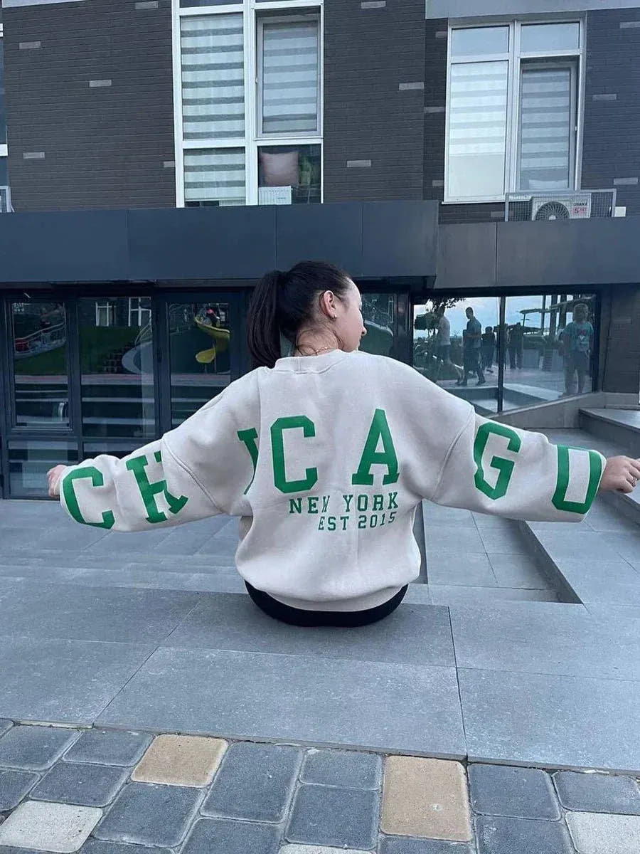 Odette | Women's Oversized Statement-Print Sweatshirt